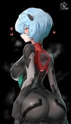 1girls 2d_(artwork) adolescent aged_up albino_girl alternate_costume alternate_version_available areolae artist_name artist_signature ass_cheeks ass_focus ass_support ayanami_rei back_muscles backshots bangs_over_eyes big_breasts black_background black_bodysuit black_plugsuit blue_hair_female bob_cut breedable_hips bubble_ass caked_up clone crossover curvy_hips embarrassed_expression evangelion:_3.0_you_can_(not)_redo fat_ass female_focus finger_in_ass goddess_of_victory:_nikke good_artwork grabbing_own_ass hand_on_ass heart-shaped_pupils heart_symbol highres interface_headset_(evangelion) japanese_female looking_at_viewer neon_genesis_evangelion nipples_visible_through_clothing no_underwear pale-skinned_female pale_skin part_of_a_set phat_ass pixiv plugsuit pole_bear(artist) red_eyes reflective_clothing rei_(q) rei_ayanami rei_ayanami_(tentative_name) shadows short_hair sideboob simple_background skindentation skintight_bodysuit standing steamy_breath studio_khara thicc_thighs