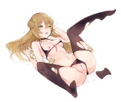 bikini breasts condom cum cum_in_pussy cum_inside girls'_frontline long_hair nipples pantyhose pussy rfb_(girls'_frontline) ripped_pantyhose swimsuits thighhighs torn_clothes toy uncensored used_condom