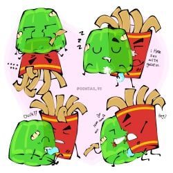 2boys battle_for_bfdi battle_for_dream_island battle_for_dream_island_again bfb bfdi bfdia bite cannibalism cum cum_drip eating fries_(bfdi) gay gay_sex gelatin_(bfdi) jacknjellify jnj object_show object_show_community object_shows osc penetration sonia0_90
