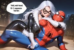 1boy 1boy1girl 1girls ai_generated big_ass big_breasts big_thighs black_cat_(marvel) breasts curvaceous curvy curvy_figure digital_media_(artwork) felicia_hardy female hips huge_ass huge_breasts huge_thighs large_ass large_breasts large_thighs legs light-skinned_female light-skinned_male light_skin marvel marvel_comics mature mature_female peter_parker seductivequeen slim_waist spider-man spider-man_(series) straight thick thick_hips thick_legs thick_thighs thighs voluptuous waist white_hair wide_hips wide_thighs