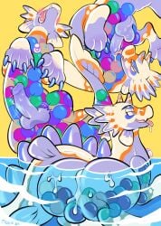 absurd_res animate_inanimate anthro aquatic aquatic_dragon ass autofellatio back_spikes ball_pit bedroom_eyes blush blush_lines bodily_fluids dragon drooling ejaculation fangs fin hi_res horn inflatable large_paws living_inflatable long_tail looking_pleasured male masturbation multicolored_body mythological_creature mythological_scalie mythology narrowed_eyes oral oral_masturbation partially_submerged penile penile_masturbation pool_toy presenting presenting_hindquarters rainbow_body saliva scalie seductive solo spikes spikes_(anatomy) tail teeth translucent valve_(mechanical) voyeur water wulferthing