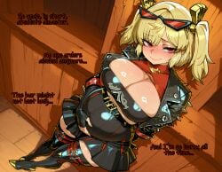 absurd_res absurdres ai_assisted ai_generated bar big_ass big_breasts blonde_female blonde_hair boots burnice_white cleavage cleavage_cutout cleavage_window comic dialog dialogue elbow_gloves eyewear eyewear_on_head female fingerless_gloves fully_clothed glasses glasses_on_head gloves hair_ornament indoor indoors large_ass large_breasts large_butt looking_at_viewer original pov pregnancy pregnant pregnant_belly pregnant_female red_eyes sandcrop short_hair skirt smiling smiling_at_viewer talking_to_partner talking_to_viewer thicc thick thick_ass thick_thighs thighhighs twintails wise_(zenless_zone_zero) zenless_zone_zero