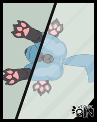 1girls 2018 3_toes against_glass anatomically_correct animal_genitalia animal_pussy anus anus_on_glass ass ass_on_glass blue_fur canine canine_pussy feet female female_only feral fur furry glass glass_table hand_on_glass mammal nintendo pawpads paws pokémon_(species) pokemon pokemon_dppt pussy pussy_on_glass riolu sitting smile solo text thighs_on_glass toes video_games watermark wicketrin