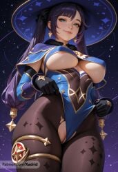 mona (genshin impact) from genshin impact by xadrid