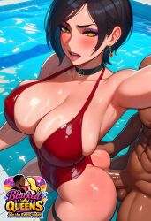 1boy 1girls 2d ada_wong ai_generated anal_sex ass big_ass big_breasts blacked_queens breasts cock_in_ass dick_in_ass erection female female_focus full_body large_penis patreon_username penis resident_evil sex smile straight sweat thick thick_thighs uncensored