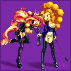 adagio_dazzle ankle_cuffs armbinder bdsm bdsm_gear bdsm_outfit big_breasts bit_gag blinders blush bondage bondage_gear bondage_outfit bound bound_arms breasts bridle captured captured_heroine collar cuffs domination equestria_girls equestria_girls:_rainbow_rocks exposed_breasts female female/female female_only femdom femsub friendship_is_magic gag gagged garter_straps hi_res hoof_boots horse_ears horse_tail humiliation latex latex_clothing latex_legwear latex_stockings latex_thighhighs leather leather_cuffs legwear multiple_girls my_little_pony nipple_piercing nipples no_background orange_hair petplay ponyplay pulling_reins red_hair rein_pull reins riding_crop shaxbert stockings submissive submissive_female sunset_shimmer thighhigh_boots thighhighs two-tone_hair villain_on_hero whip_marks yuri