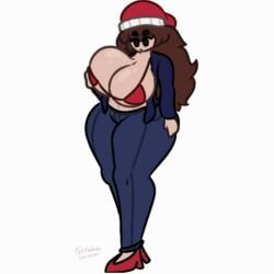 animated big_ass big_breasts bra breasts_focus clothed clothing fat_ass friday_night_funkin friday_night_funkin_lullaby friday_night_funkin_mod girlfriend_(friday_night_funkin) hat hourglass_figure hourglass_figured_female huge_breasts hypnos_lullaby jacket_open large_breasts lullaby_girlfriend_(fnf) milky_breast mob_face no_sound retrodoxl small_bra tagme thick_thighs thighhighs thighs touching_breast touching_own_breast video