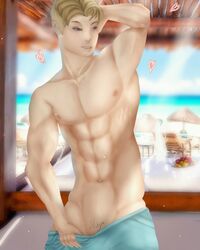 abs alucard_(mobile_legends) male male_only mobile_legends shirtless smile