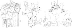2025 animatronic anthro ass auto_breast_lick big_breasts black_and_white bodily_fluids bottomless breast_lick breast_play breasts chochi claws closed_eyes clothed clothing dancing deer dinosaur drooling easel female footwear fur furniture genitals group hair hi_res high_heels holding_goblet holding_object licking looking_at_viewer loose_feather machine mammal monochrome nipple_piercing nipples open_mouth paper piercing pole pole_dancing prehistoric_species quill reptile robot running saliva scalie self_lick shoes sitting sleeping stool tongue tongue_out trio vulva