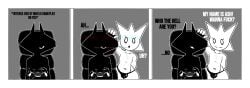 1femboy 2boys 2d 2d_(artwork) 2d_artwork artwork ash_(skelypuy) ass before_sex big_ass big_butt big_thighs black_body chair clothed comic controller demon_boy demon_horns femboy gameplay_screenshot god_of_war gray_background large_ass male skely_(character) skelypuy_(artist) small_balls small_penis tagme text text_box text_bubble texting thighs thong white_body