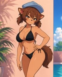 1girl ai ai_assisted ai_generated ass big_ass big_breasts bikini breasts female female_only hispanic latina mogambuzz raccoon_girl sexy_body sexy_female sexy_pose youtube_hispanic youtuber_girl