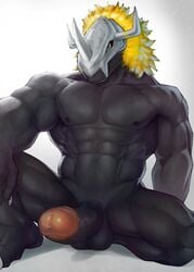 2018 abs anthro areola armor balls biceps big_penis blackwargreymon digimon digimon_(species) erection grey_nipples grey_penis hair helmet hi_res huge_cock humanoid_penis long_penis male male_only mostly_nude muscular muscular_male nipples orange_eyes pecs penis precum seyrmo simple_background sitting solo spread_legs spreading thick_penis thick_thighs triceps vein veiny_penis wargreymon white_background white_hair