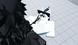 3d 3d_(artwork) absurd_res anthro artist_request black_body black_cum black_fur bodily_fluids canid canine changed_(video_game) clothing colored_cum cone cone_furry conefurry cum cum_on_face cum_on_penis digital_media_(artwork) duo feet femboy foot_fetish foot_play footjob fur genital_fluids genitals hi_res kemono legwear looking_at_another looking_at_partner lying male male/male mammal neck_tuft on_back penis public puro_(changed) roblox robloxian sex source_request standing standing_sex thigh_highs tile tuft unusual_bodily_fluids unusual_cum unusual_genital_fluids white_body white_fur white_tiles
