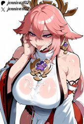 yae miko from genshin impact by jennieart02
