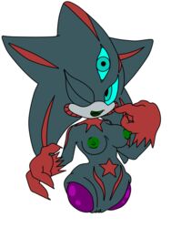 2018 alien anthro big_breasts black_arms breasts claws clitoris fan_character female floating green_nipples legless markings nipples nude pussy solo sonic_(series) suspended_in_midair teal_eyes video_games zoner