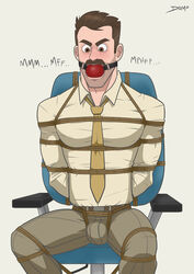 2015 alternate_version_available angry ball_gag beard bill_andersen bondage bound bulge clothed clothes damo dilf disney facial_hair flaccid gag gagged gagged_speech image_set inside_out looking_down male male_focus male_only malesub muffled office_chair pixar questionable_consent rope rope_bondage sequence sequential sequential_set sitting_down solo tied_to_chair tied_up