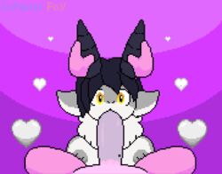 2018 animated black_hair breasts caprine cum cum_in_mouth cum_in_throat cum_inside dakota_(kaggy1) deep_throat duo fellatio female forced forced_oral furry hair heart horn horn_grab male mammal oral oral_penetration oral_sex penetration penis pixel_art sex sheep straight superiorfox throat_barrier throat_fuck unseen_male_face yellow_eyes