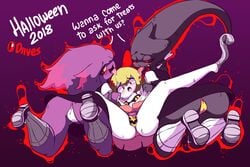 2018 3:2 3girls ass banette big_ass blush clothing diives english_text feet female female_only ghost green_hair half-closed_eyes halloween heart interspecies kirlia knee_high_socks legs_up mismagius multiple_girls nintendo open_mouth pantsu patreon pokemon pokemon_(species) pokemon_dppt pokemon_rse purple_skin red_eyes red_sclera shoes skirt socks spread_legs text thick_thighs tongue tongue_out underwear watermark white_panties white_skin white_underwear wide_hips yellow_panties yellow_sclera yuri