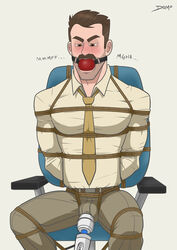 2015 alternate_version_available angry ball_gag beard bill_andersen bondage bound bulge clothed clothes damo dilf disney facial_hair flaccid gag gagged gagged_speech image_set inside_out looking_down male male_focus male_only malesub muffled office_chair pixar questionable_consent rope rope_bondage sequence sequential sequential_set sitting_down solo tied_to_chair tied_up vibrator vibrator_wand