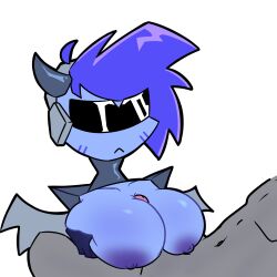 anonymous_artist big_breasts blue_skin breasts dick digital_drawing digital_media female friday_night_funkin friday_night_funkin_mod glasses horns male nipples nitro_(fnf_troubleshooting) paizuri penis request robot robot_girl tagme titjob