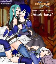 artist_name clothed_sex farina_(fire_emblem) fingering fiora_(fire_emblem) fire_emblem fire_emblem:_the_blazing_blade florina_(fire_emblem) nipples pussy quasi99 tagme triangle_attack