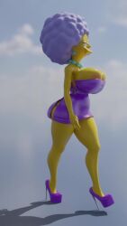 3d 3d_animation afro big_ass big_breasts heels huge_breasts jiggle patty_bouvier tagme the_simpsons thespig thick_thighs video walking