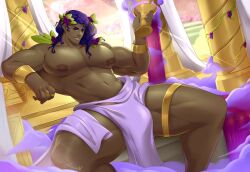 bulge dark-skinned_male dark_skin dionysus dionysus_(hades) gasaiv hades_(game) male_only muscular shirtless solo solo_male tagme