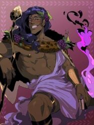 dark-skinned_male dark_skin dionysus dionysus_(hades) hades_(game) kukumomo male_only masculine smile solo solo_male tagme