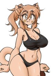 big_breasts breasts brown_hair female goya_(lucyfercomic) lucyfercomic original thick_thighs wide_hips