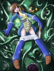 1girls 80s breasts brown_eyes brown_hair clothed_sex clothing ear_penetration empty_eyes exposed_breasts female human interspecies light-skinned_female light_skin mind_control nausicaa nausicaa_of_the_valley_of_the_wind nipples ohmu open_clothes open_mouth open_shirt pants pants_down penetration princess rape shirt short_hair size_difference skirt skirt_lift spread_legs studio_ghibli tentacle teto vaginal_penetration