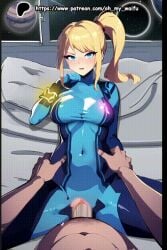 1boy 1boy1girl 1girls ai_generated animated blonde_hair blue_eyes bodysuit climax cum_in_pussy cum_inside gif metroid missionary missionary_position missionary_sex ohmywaifu patreon_username penis penis_in_pussy ponytail samus_aran squirting vagina vaginal_penetration vaginal_sex zero_suit zero_suit_samus