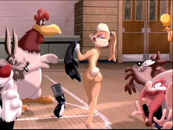 90s anthro ass avian bird canary canine cat chicken clothes coyote day feline female flying foghorn_leghorn fur furry_ears human indoors interspecies lola_bunny long_ears looking_at_another looking_back looney_tunes male mammal marsupial multiple_males nude nude_filter penguin porky_pig rabbit screenshot_edit size_difference smooth_fur space_jam standing sylvester tagme tail tasmanian_devil tasmanian_devil_(looney_tunes) tweety_bird uncensored walking wile_e._coyote yosemite_sam