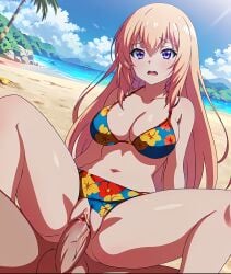 ai_generated anime bikini bondage classroom_of_the_elite cowgirl_position ichinose_honami_(cote) large_breasts ranwai sex youkoso_jitsuryoku_shijou_shugi_no_kyoushitsu_e