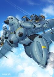 a-400m aeromorph aircraft big_breasts eyeless flying living_aircraft living_machine propeller sky thick_thighs tlt_echelon tltechelon