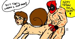 all_fours bent_over deadpool doggy_style female from_behind great_lakes_avengers male marvel squirrel_girl squirrel_girl_(marvel) tagme