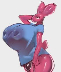 anthro balloon clothing curseofdreg female inflatable inverted_nipples per_breasts solo