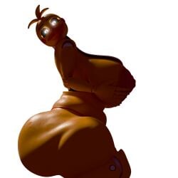 3d_(artwork) absurd_res animatronic anthro ass ass_up avian bird breasts butt_focus chica_(fnaf) chicken cookiead69 digital_media_(artwork) female female/female five_nights_at_freddy's galliform gallus_(genus) genitals hi_res huge_filesize looking_at_viewer machine nude phasianid presenting presenting_hindquarters pussy robot scottgames simple_background smile solo squats vaginal_penetration