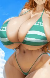 ai_generated bikini female female_only huge_breasts large_breasts manah_(artist) nami one_piece post-timeskip