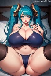 1girls ai_generated aqua_eyes aqua_hair artist_name bangs bare_shoulders belly big_breasts blue_hair blush bra breast_focus breasts breasts_bigger_than_head cameltoe cleavage clothing collarbone curvaceous curvy_body curvy_female curvy_figure curvy_hips dress facing_viewer female female_only flashing flashing_breasts front_view giant_breasts hair_ornament huge_breasts inviting kladen kladenart large_breasts league_of_legends league_of_legends:_wild_rift legs_spread legs_up light-skinned_female light_skin lingerie long_hair looking_at_viewer mature_woman milf mommy off_shoulder parted_lips pinup presenting presenting_breasts puffy_lips riot_games sagging_breasts solo solo_focus sona_buvelle spread_legs stable_diffusion stockings thick_hips thick_thighs top_heavy top_heavy_breasts twintails underwear very_long_hair voluptuous voluptuous_female watermark