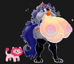 anthro ass big_breasts big_butt breasts duo felid female huge_breasts huge_butt huge_hips inverted_nipples lion machine male male/female mammal moyco multi_arm multi_limb nipples pantherine pregnant pregnant_female protogen tongue tongue_out wide_hips