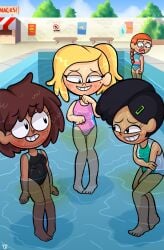 4girls amphibia anne_boonchuy ass blonde_female blush brunette_hair disgusted embarrassed giggling maggie_(amphibia) marcy_wu nervous nervous_smile omorashi one-piece_swimsuit one_piece_swimsuit peeing peeing_in_pool peeing_self peeing_underwater sasha_waybright smiling swimming_pool swimsuit swimwear three_girls urinating urinating_female urination urine urine_mist urine_pool wetting wetting_self yellowzonemx