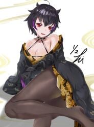 bat breasts clothes cottage dressed legs pantyhose red_eyes