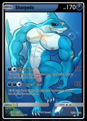 2023 3_toes 4_fingers abs anthro areola artist_name biceps black_text blue_body blue_fin blue_scales blue_tail bubble casual claws elbow_fin english_text erection feet fin finger_claws fingers fish front_view generation_3_pokemon genitals glans head_fin head_turned hi_res humanoid_genitalia humanoid_penis male male_anthro marine markings multicolored_penis muscular muscular_anthro muscular_male navel nintendo nipples non-mammal_nipples notched_fin nude nude_anthro nude_male pecs penis pink_areola pink_glans pink_nipples pink_penis pokemon pokemon_(species) pokemon_card pokemon_trading_card_game pokemorph pumpking_wolf quads red_eyes scales shark sharp_teeth sharpedo snout solo tail tail_fin teeth text toe_claws toes trading_card trading_card_template two_tone_penis underwater urethra vein veiny_penis water white_body white_claws white_penis white_scales white_text yellow_markings