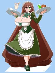 1girls breasts_bigger_than_head cleavage dress huge_breasts itini-sanshi rozen_maiden suiseiseki waitress