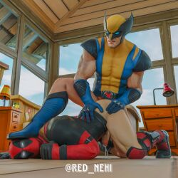 2boys 3d alpha_male cum_drip cum_while_penetrated daddy deadpool dominant_male foot_on_head fortnite fraternity gay male male_only manly marvel marvel_comics mask masked_male red_nehi tough_guy wolverine_(x-men) x-men yaoi