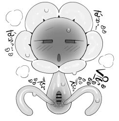black_and_white flowey_the_flower genital_slit spreading_slit tapering_penis tendrils undertale undertale_(series)