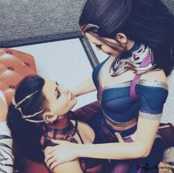 2girls 3d black_hair breasts bust busty chest curvaceous curves curvy curvy_figure dark_hair edenian female female_focus hips hourglass_figure incest kitana kiteena kunoichi large_ass large_breasts legs light-skinned_female light_skin mature mature_female mileena mortal_kombat mortal_kombat_1_(2023) netherrealm_studios ninja outworld princess rayalterego23 sisters slim_waist tarkatan thick thick_hips thick_legs thick_thighs thighs twincest twins voluptuous waist wholesome wide_hips yuri