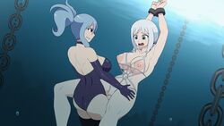 1futa 1girls bondage cut_out_bikini fairy_tail futa futanari intersex juvia_lockser lisanna_strauss rape sex string_bikini underwater