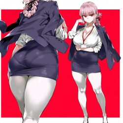 ai_generated big_breasts breasts fate/grand_order fate_(series) florence_nightingale_(fate) huge_breasts large_breasts office_lady thick_thighs thighs yamatoai