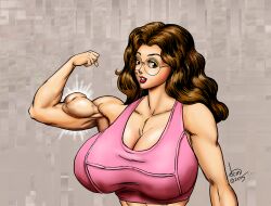 biceps big_breasts breasts dcmatthews female huge_breasts large_breasts muscles muscular_arms